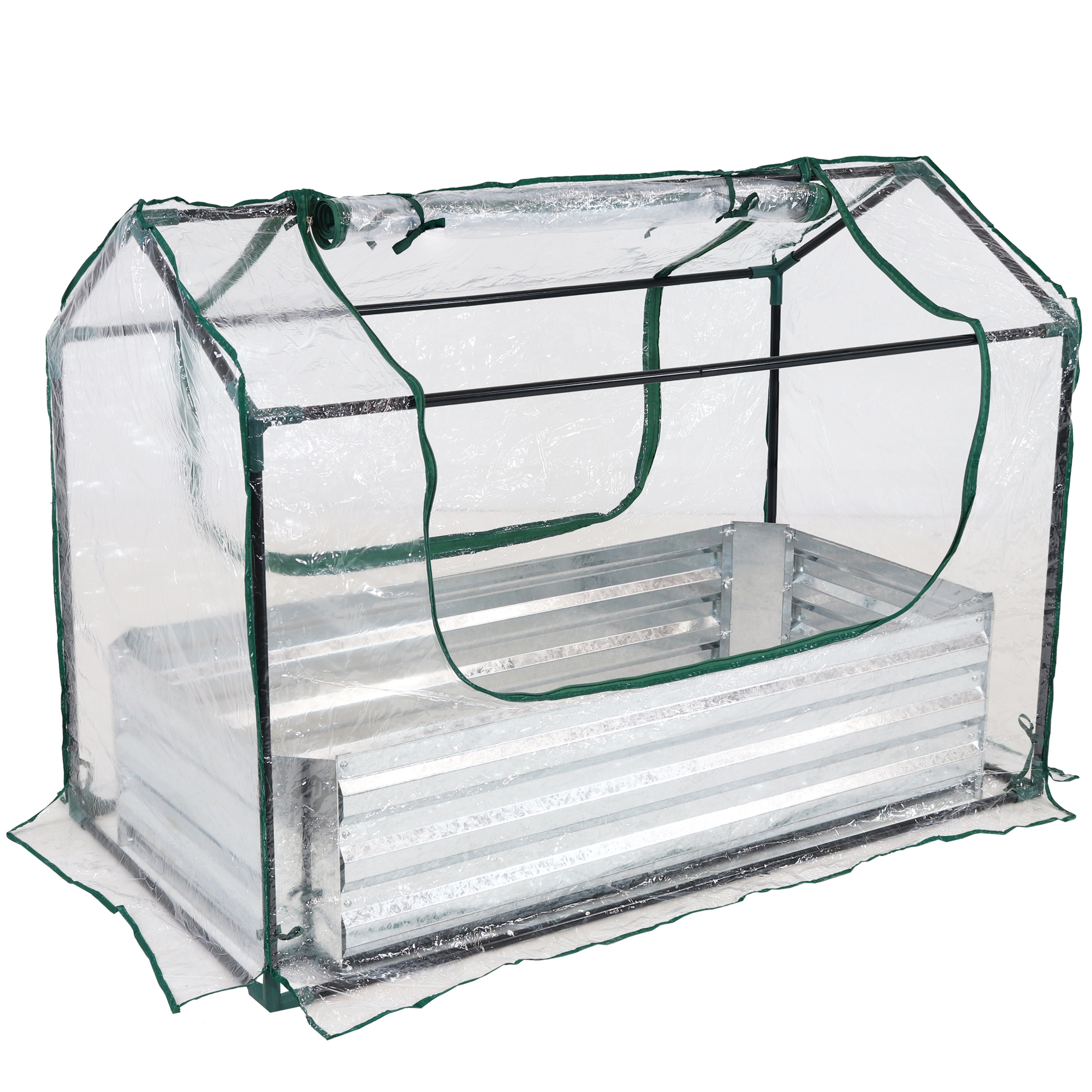 Sunnydaze Decor, Raised Garden Bed and Greenhouse, Material Steel, Model# HB-883
